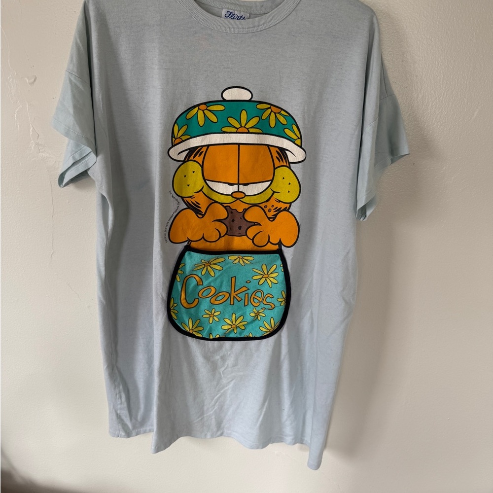 Vintage 70s Garfield cookie jar shirt with pocket